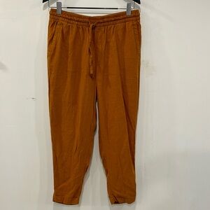 Drawstring linen joggers